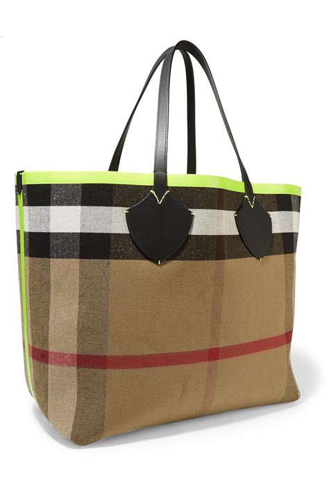 what is burberry canvas material for bags|Burberry reversible tote bag.